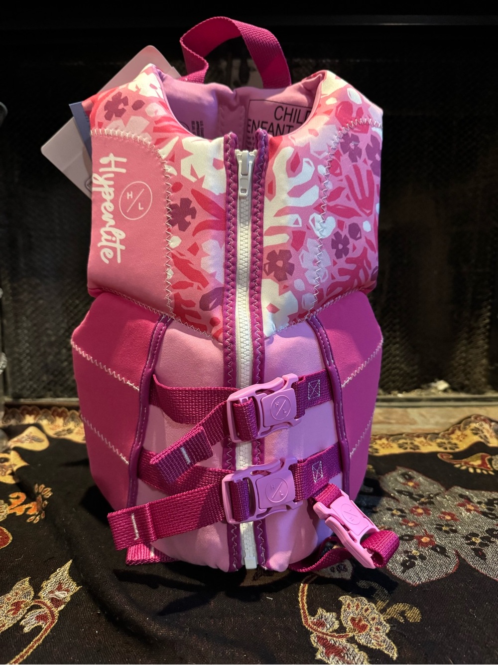 Hyperlite Kids' Pink Floral Life Jacket Vest